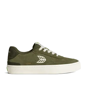 Luan Pro Suede Shoes in Olive Green & Ivory