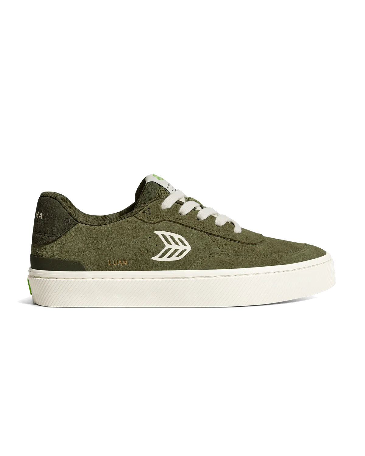 Luan Pro Suede Shoes in Olive Green & Ivory