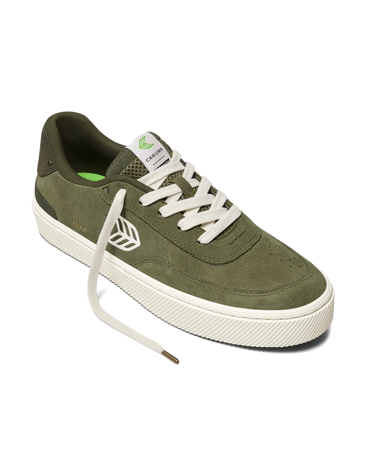 Luan Pro Suede Shoes in Olive Green & Ivory