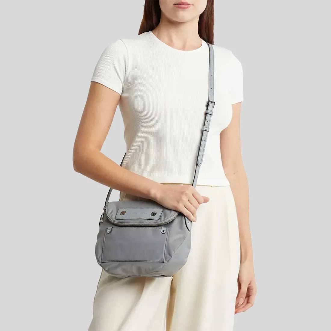 Marc Jacobs Bags MARC JACOBS Preppy Nylon Mini Natasha Crossbody Bag Rock Grey M0012909