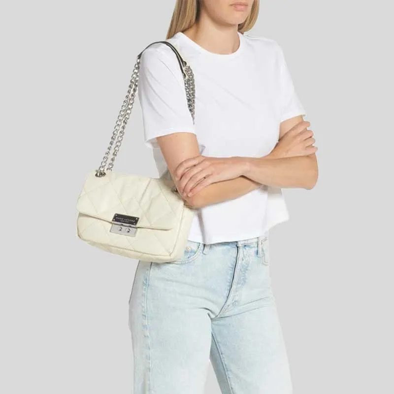Marc Jacobs Bags MARC JACOBS Quilted Moto Shoulder Bag Cloud White H172M06PF22