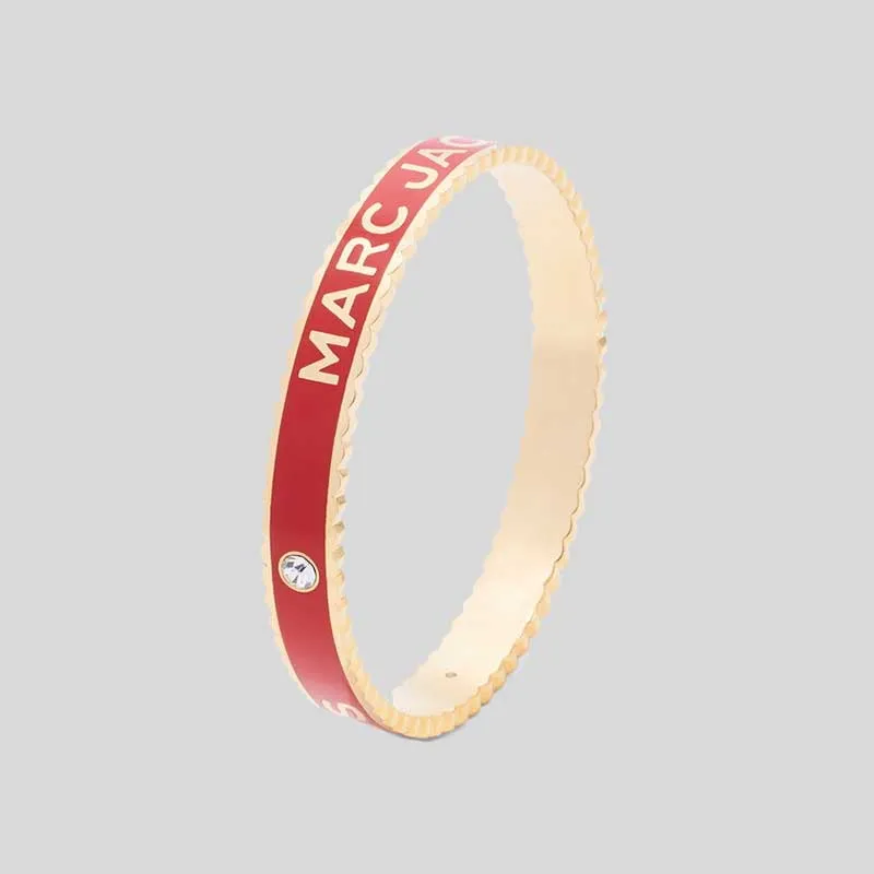 Marc Jacobs Bags MARC JACOBS The Medallion Scalloped Wide Bangle Bracelet True Red Gold J105MT7PF22