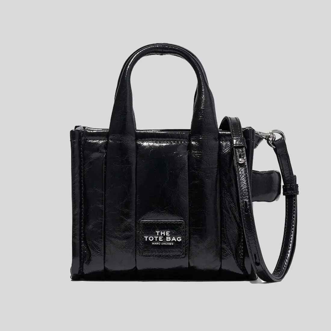 Marc Jacobs Bags Marc Jacobs The Shiny Crinkle Leather Mini Tote Black H064L03FA22