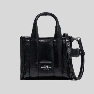 Marc Jacobs Bags Marc Jacobs The Shiny Crinkle Leather Mini Tote Black H064L03FA22