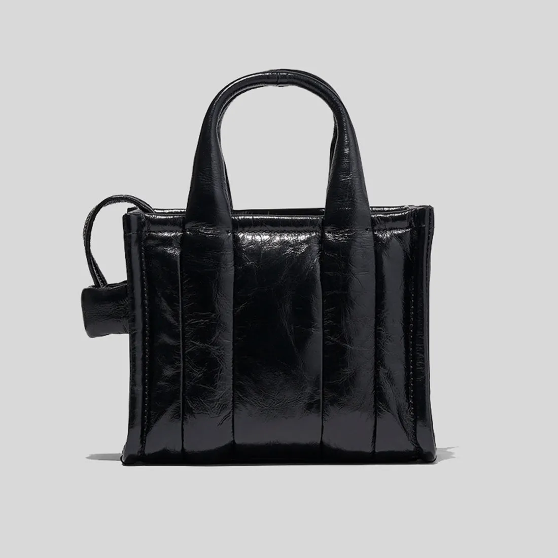 Marc Jacobs Bags Marc Jacobs The Shiny Crinkle Leather Mini Tote Black H064L03FA22