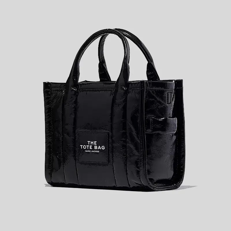 Marc Jacobs Bags MARC JACOBS The Shiny Crinkle Small Tote Black H065L01PF22