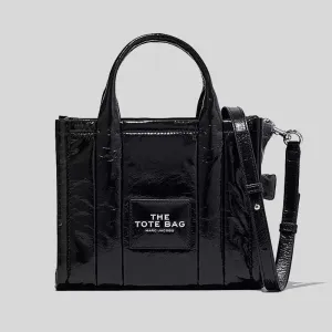 Marc Jacobs Bags MARC JACOBS The Shiny Crinkle Small Tote Black H065L01PF22