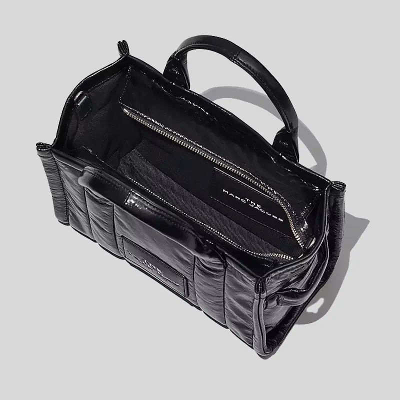 Marc Jacobs Bags MARC JACOBS The Shiny Crinkle Small Tote Black H065L01PF22