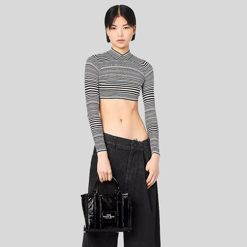 Marc Jacobs Bags MARC JACOBS The Shiny Crinkle Small Tote Black H065L01PF22