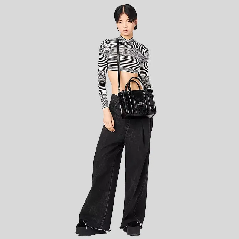 Marc Jacobs Bags MARC JACOBS The Shiny Crinkle Small Tote Black H065L01PF22