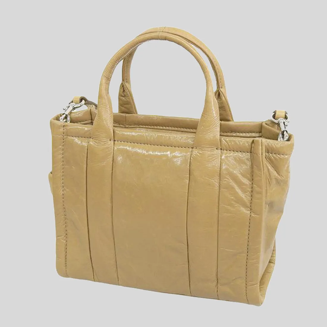 Marc Jacobs Bags MARC JACOBS The Shiny Crinkle Small Tote Light Brown H065L01PF22