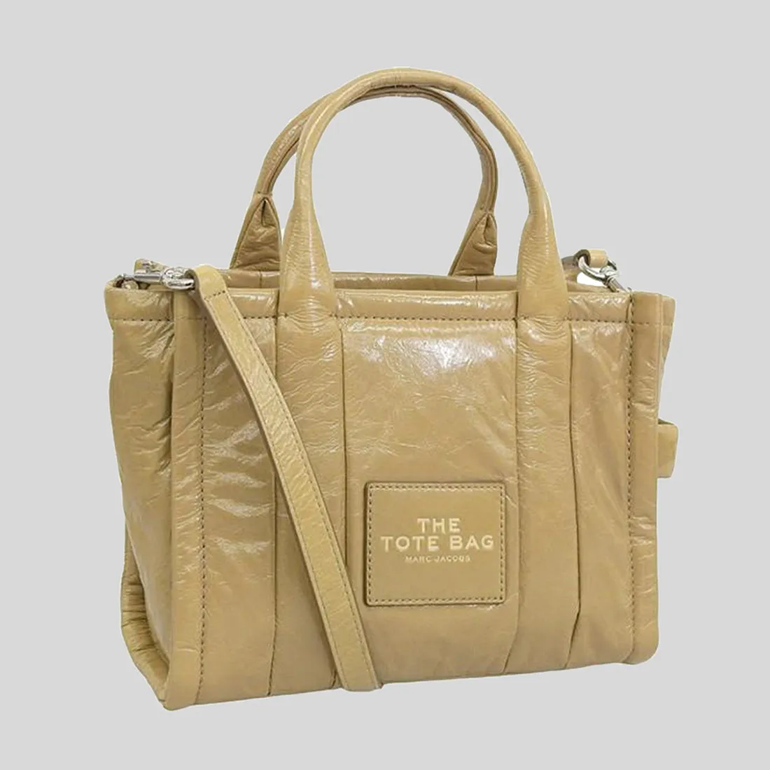 Marc Jacobs Bags MARC JACOBS The Shiny Crinkle Small Tote Light Brown H065L01PF22