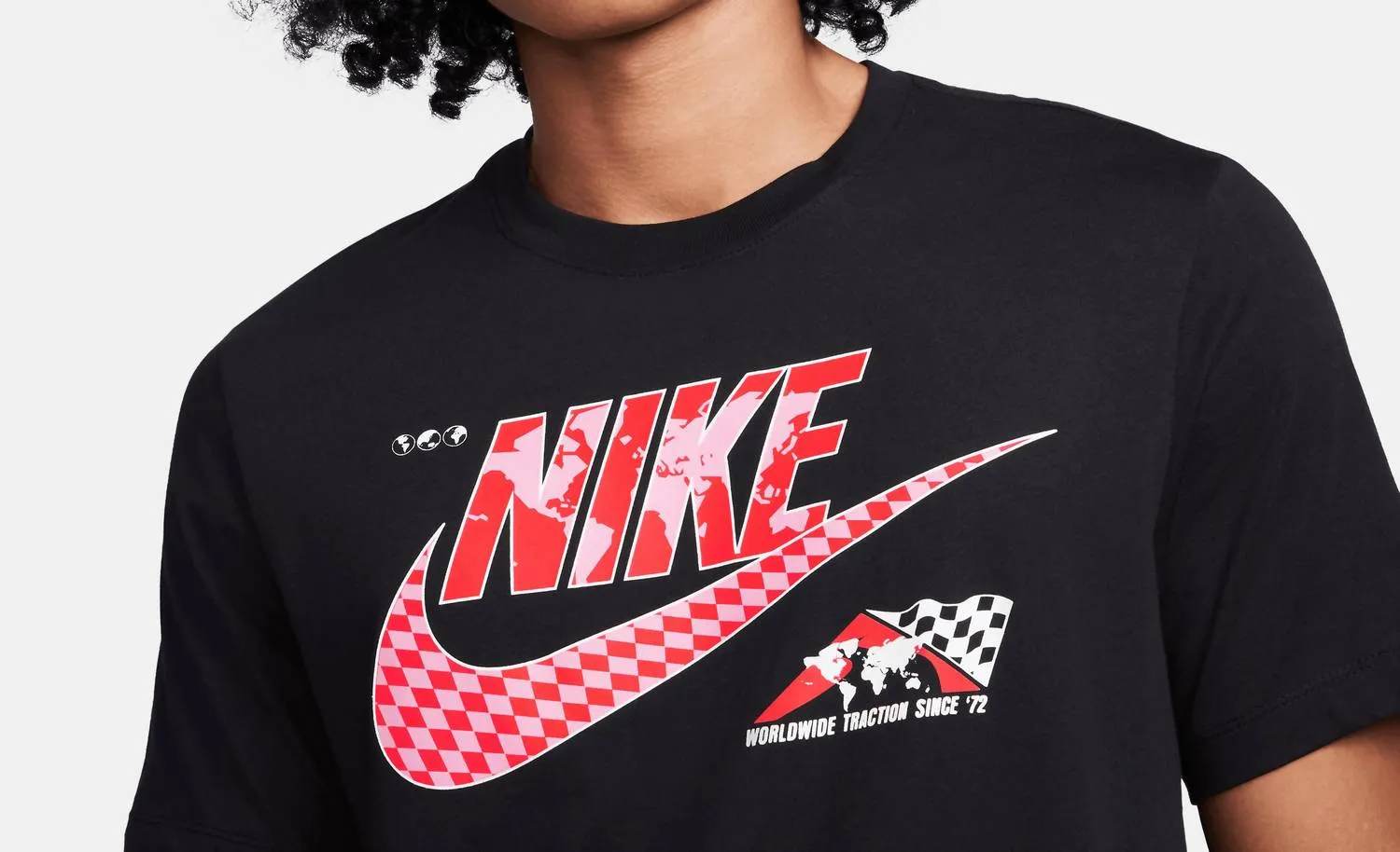 Men's Checkered Flag T-Shirt In Black