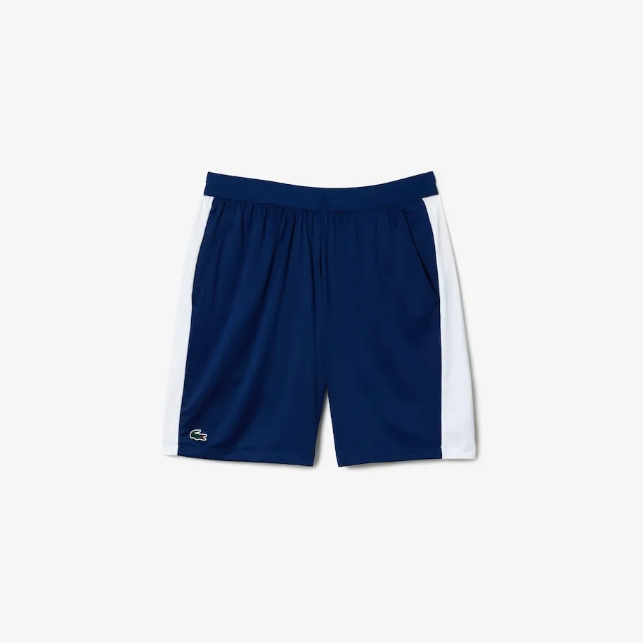 Men's Lacoste Tennis x Daniil Medvedev Regular Fit Shorts  Navy Blue / White