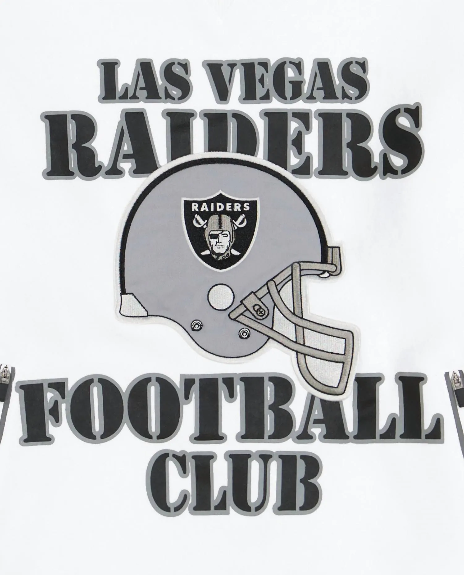 Men's Las Vegas Raiders Crew Neck Sweatshirt With Zip Pockets In White