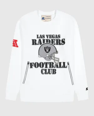 Men's Las Vegas Raiders Crew Neck Sweatshirt With Zip Pockets In White