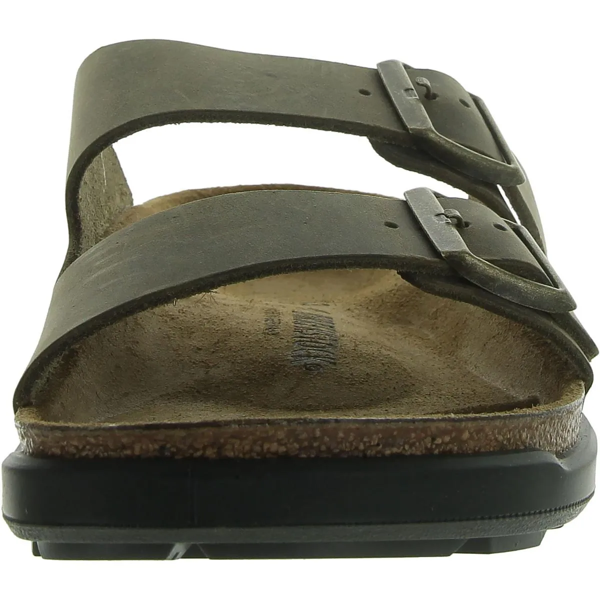 Mens Leather Open Toe Slide Sandals