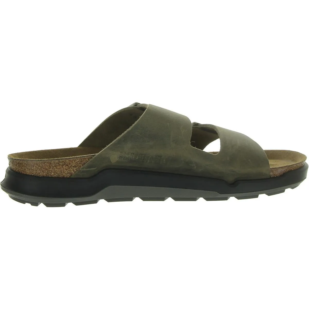 Mens Leather Open Toe Slide Sandals