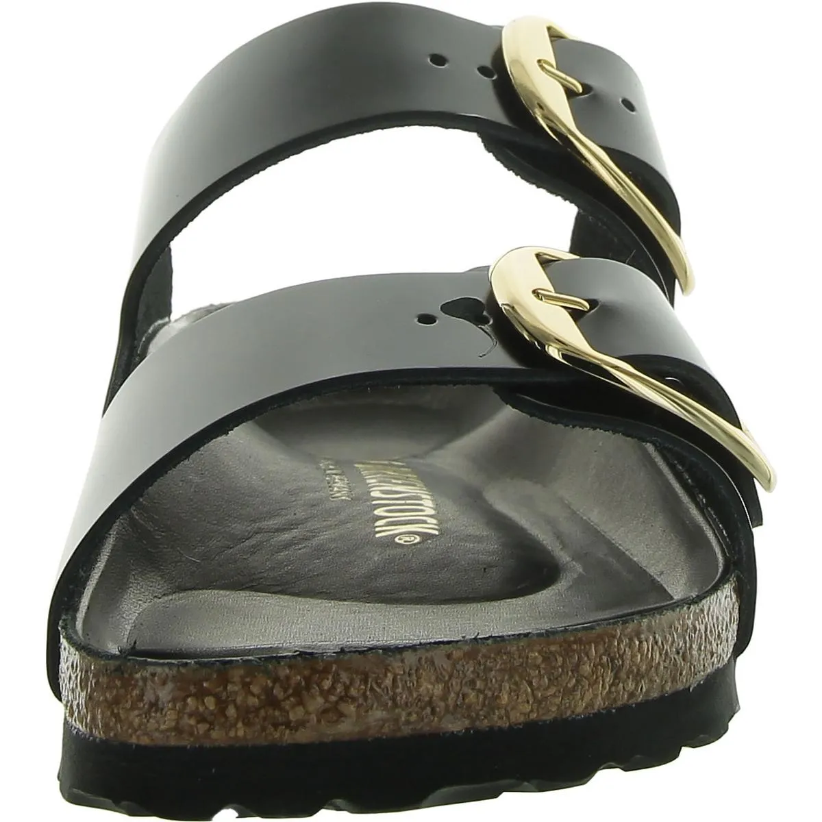 Mens Leather Open Toe Slide Sandals