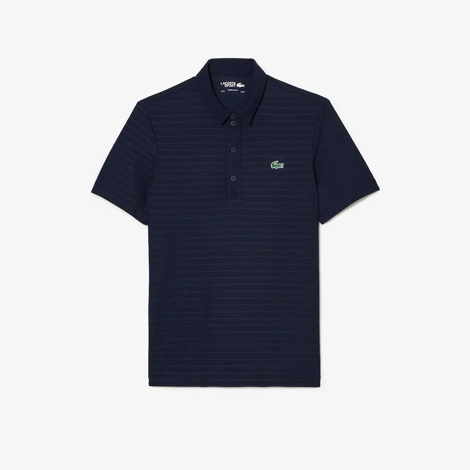 Men's Sport Textured Breathable Golf Polo Navy Blue