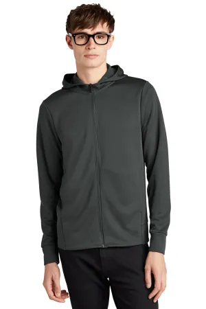 Mercer Mettle Mens Double Knit Full Zip Hooded Sweatshirt Hoodie w/ Pockets - Anchor Grey