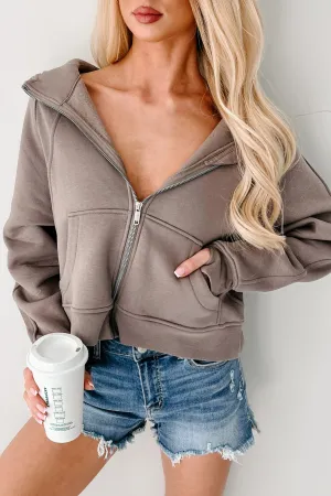Miles Ahead Zip-Up Hoodie (Mocha)