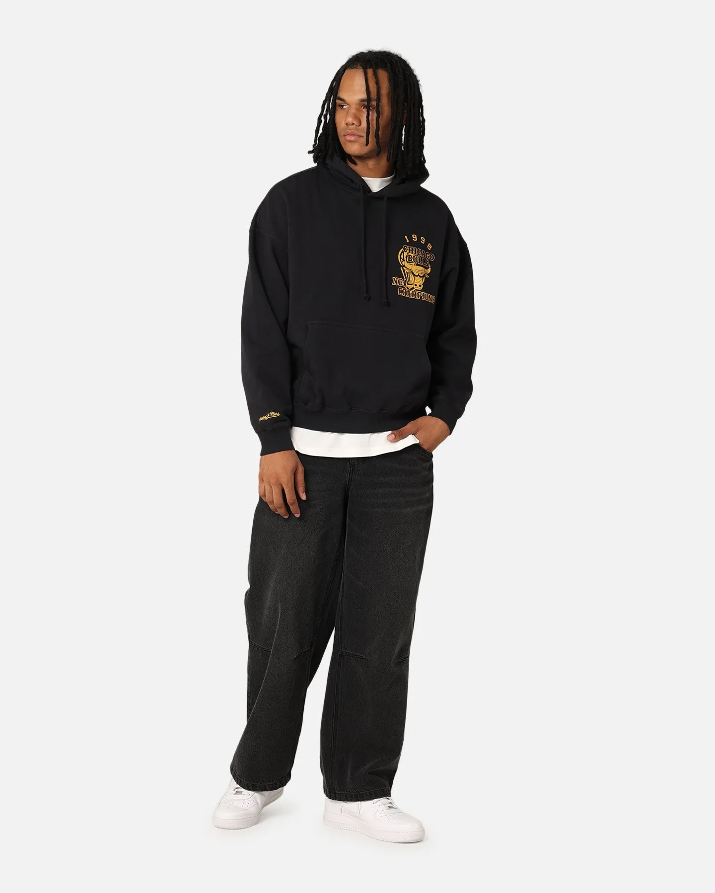 Mitchell & Ness Chicago Bulls Rings Hoodie Faded Black