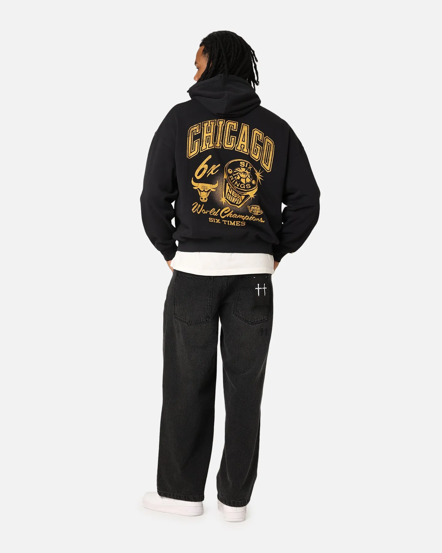 Mitchell & Ness Chicago Bulls Rings Hoodie Faded Black