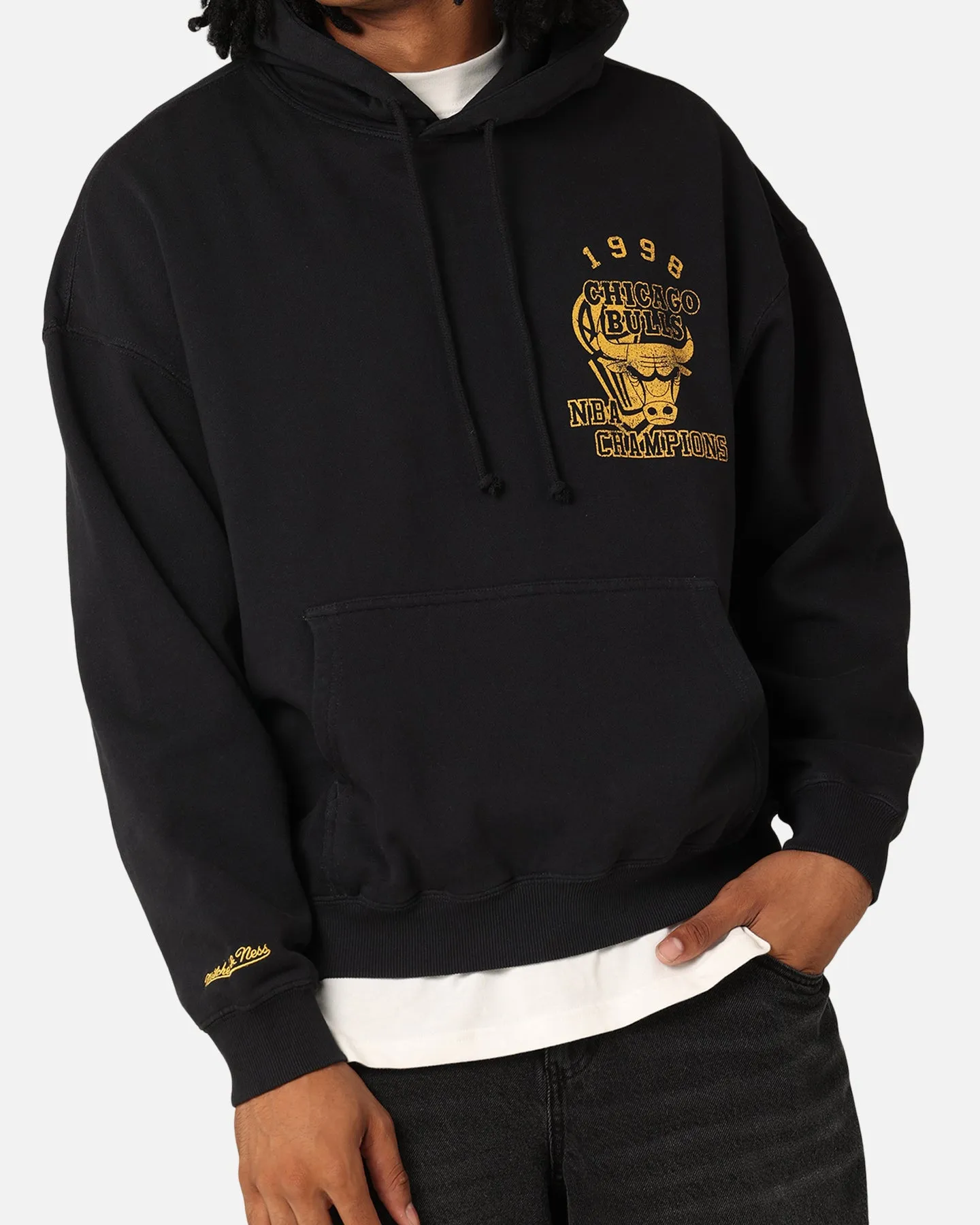 Mitchell & Ness Chicago Bulls Rings Hoodie Faded Black