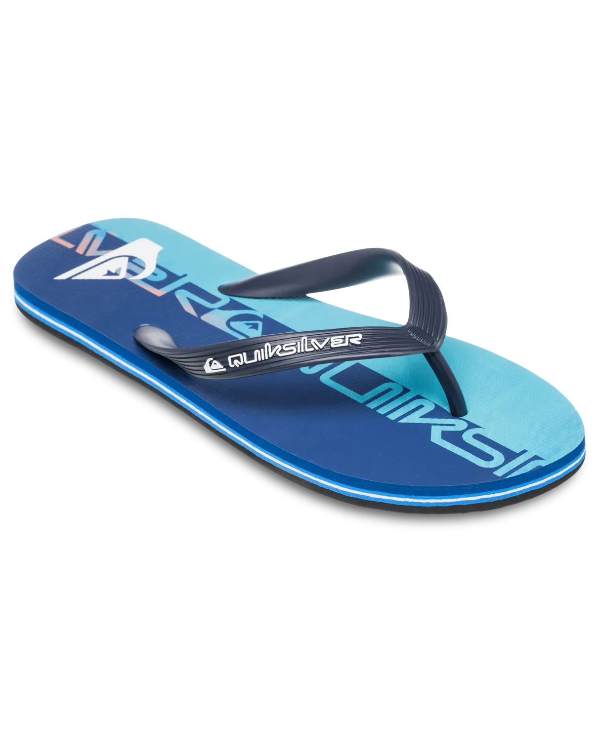Molokai Art 25 Flip Flops in Nebulas Blue Wordblock