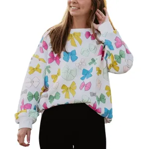 Multicolored Bows Sweatshirt In Coquette