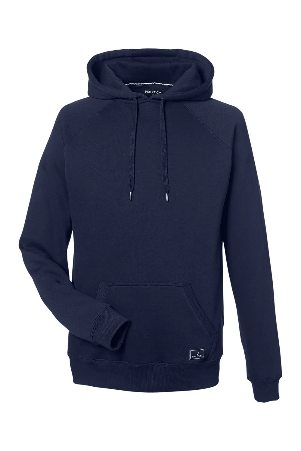 Nautica Mens Anchor Fleece Hooded Sweatshirt Hoodie w/ Pouch Pocket - Navy Blue