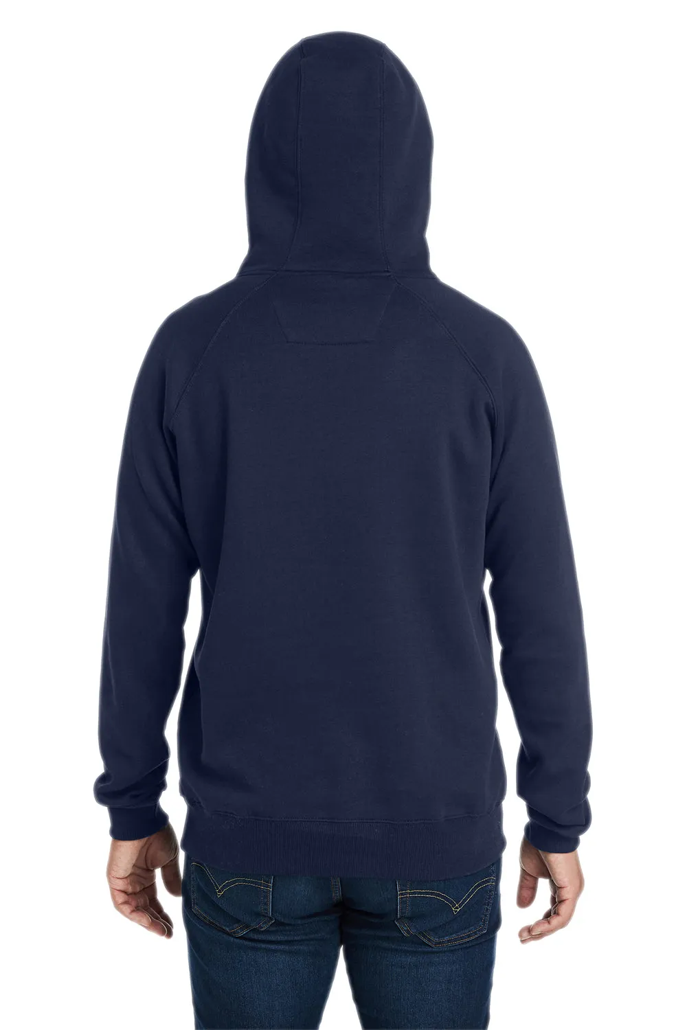 Nautica Mens Anchor Fleece Hooded Sweatshirt Hoodie w/ Pouch Pocket - Navy Blue