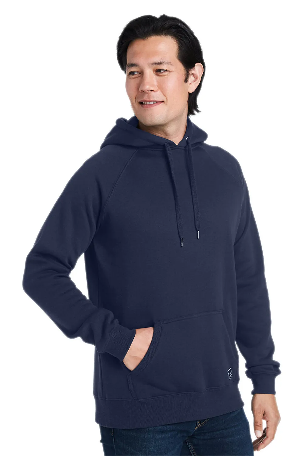 Nautica Mens Anchor Fleece Hooded Sweatshirt Hoodie w/ Pouch Pocket - Navy Blue
