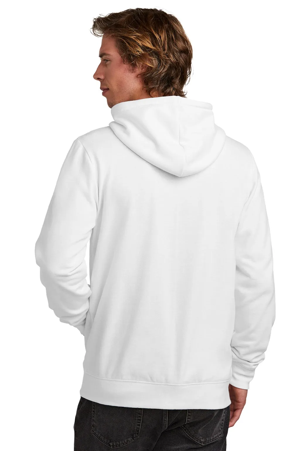 New Era Mens Comeback Fleece Full Zip Hooded Sweatshirt Hoodie w/ Pockets - White