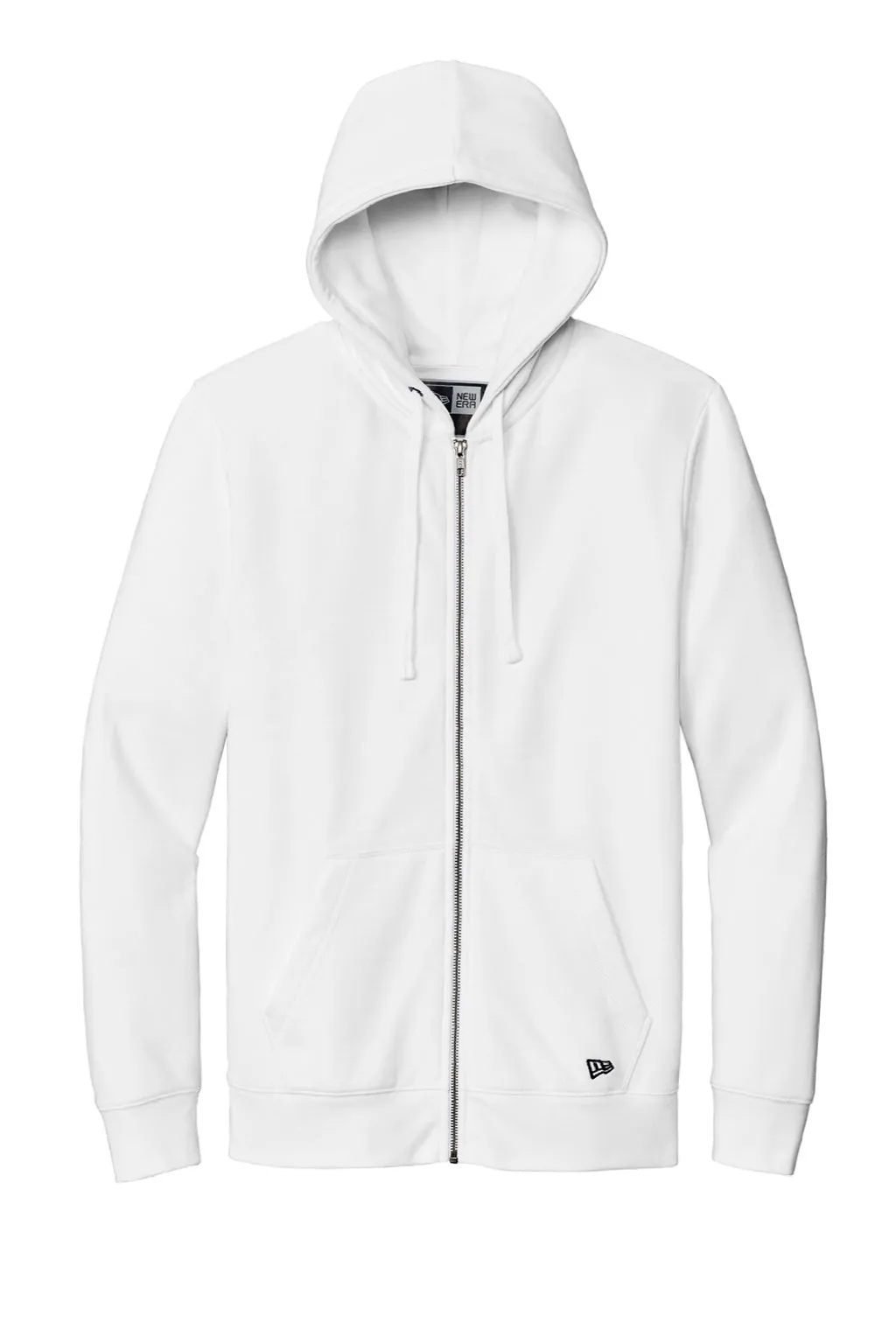 New Era Mens Comeback Fleece Full Zip Hooded Sweatshirt Hoodie w/ Pockets - White
