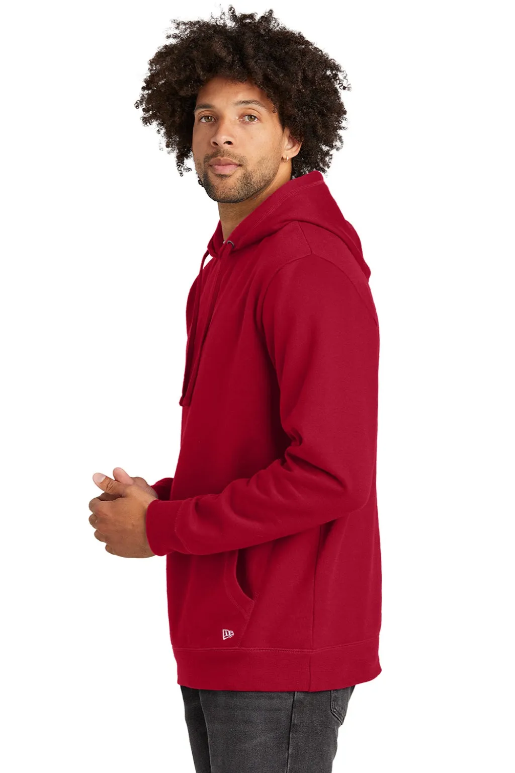New Era Mens Comeback Fleece Hooded Sweatshirt Hoodie w/ Pouch Pocket - Crimson Red