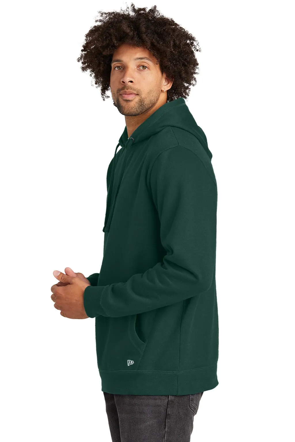New Era Mens Comeback Fleece Hooded Sweatshirt Hoodie w/ Pouch Pocket - Dark Green