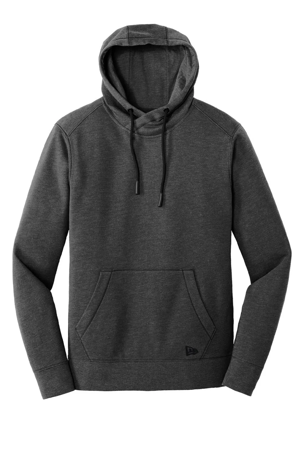 New Era Mens Fleece Hooded Sweatshirt Hoodie w/ Pouch Pocket - Heather Black