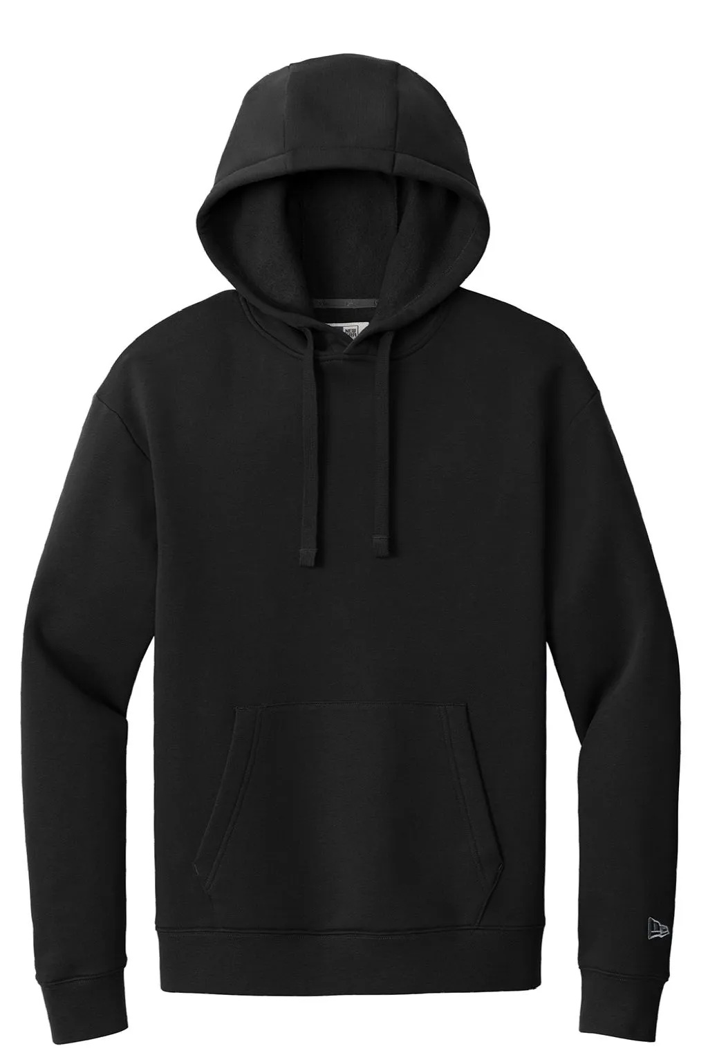 New Era Mens Heritage Fleece Hooded Sweatshirt Hoodie w/ Pouch Pocket - Black