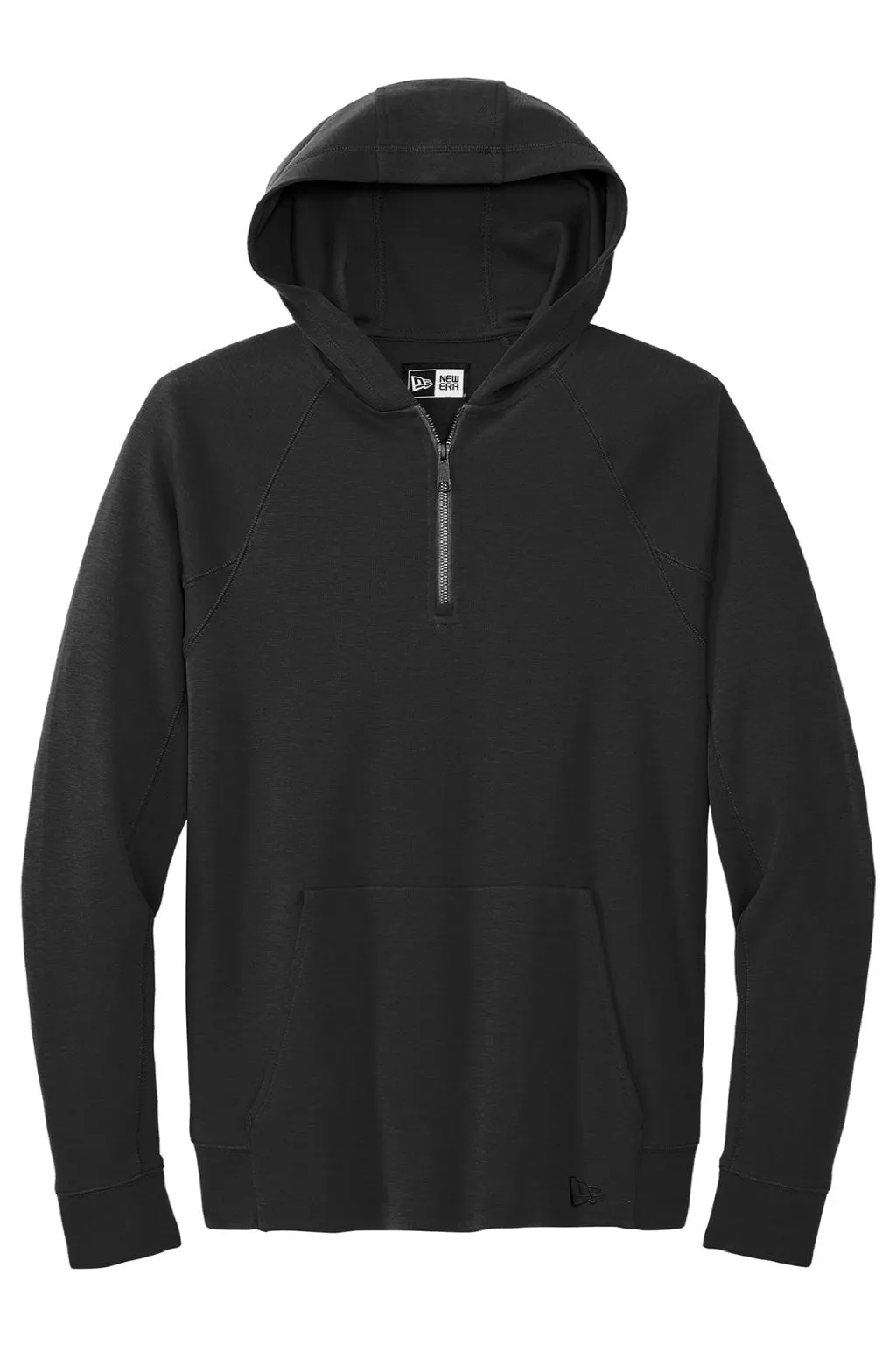 New Era Mens STS 1/4 Zip Hooded Sweatshirt Hoodie w/ Pouch Pocket - Black