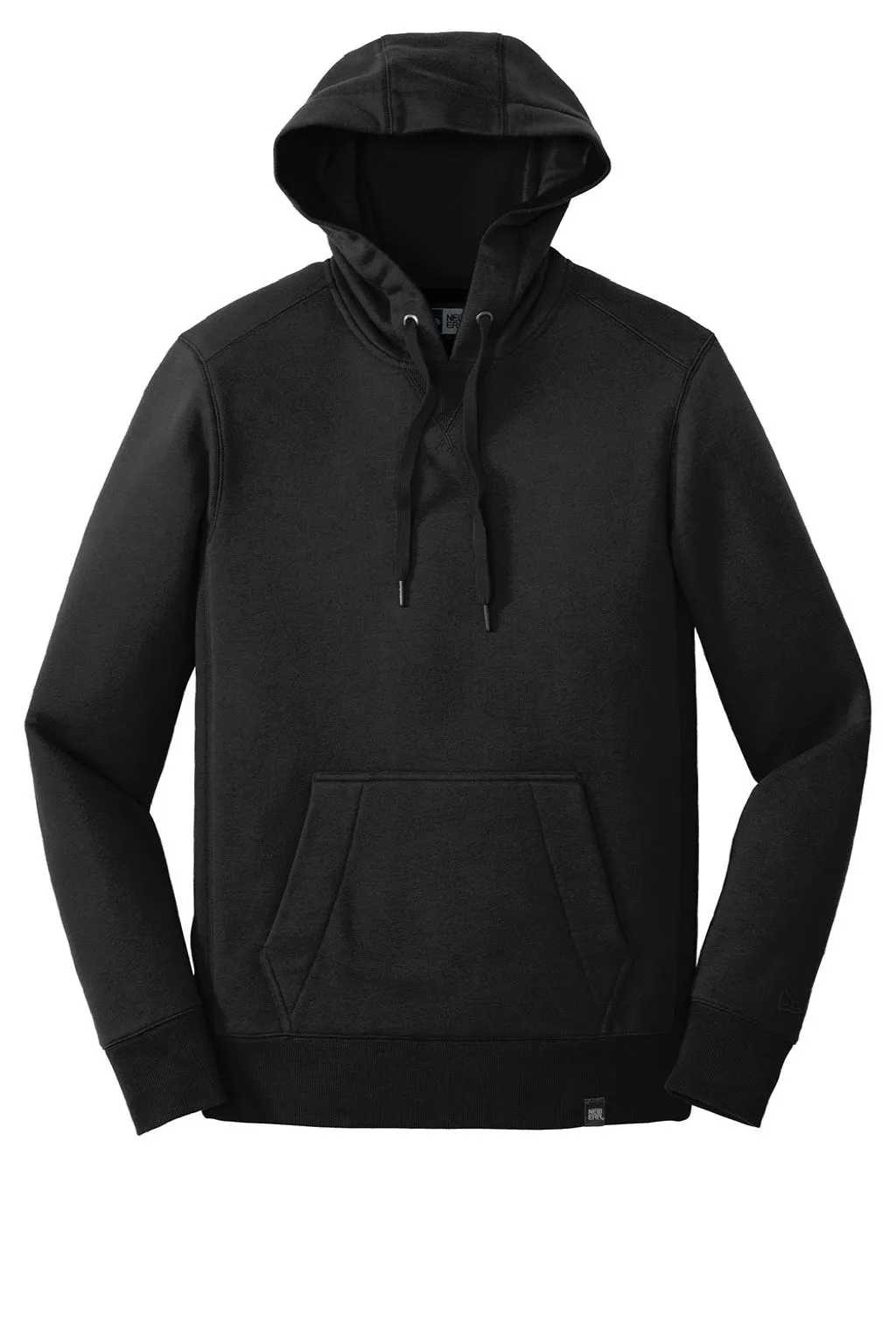 New Era Mens Sueded French Terry Hooded Sweatshirt Hoodie w/ Pouch Pocket - Black
