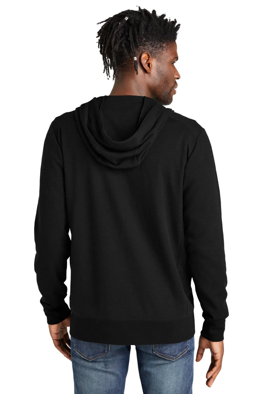 New Era Mens Thermal Full Zip Hooded Sweatshirt Hoodie w/ Pockets - Black