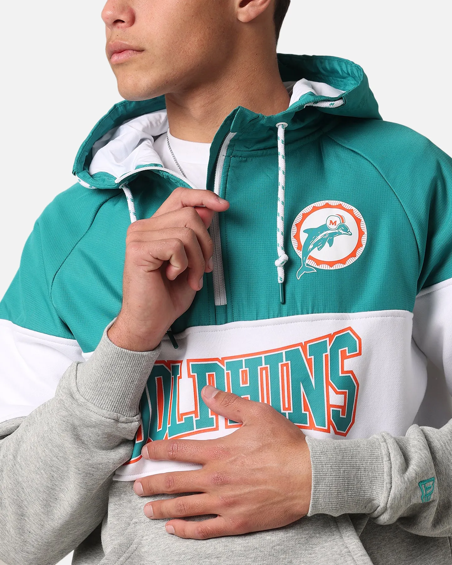 New Era Miami Dolphins Quarter Zip Hoodie Turquoise