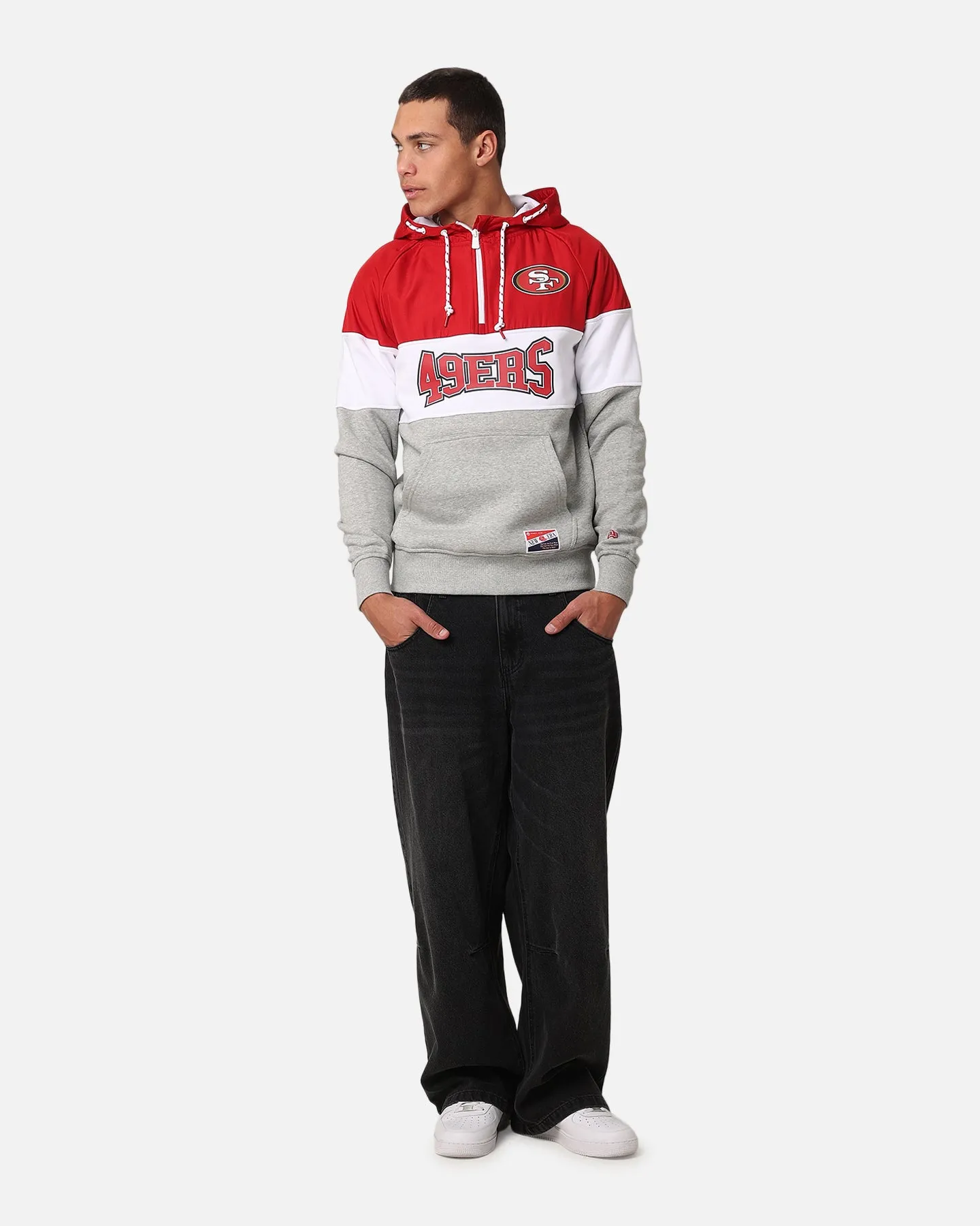New Era San Francisco 49ers Quarter Zip Hoodie Red