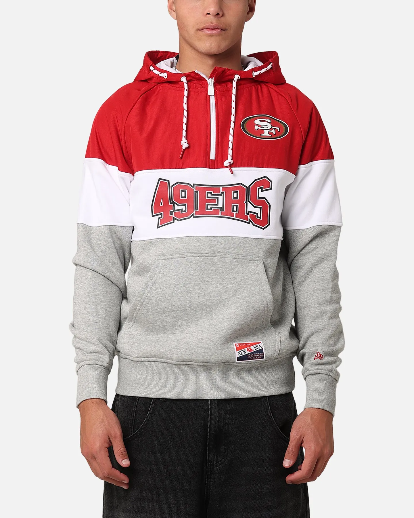New Era San Francisco 49ers Quarter Zip Hoodie Red