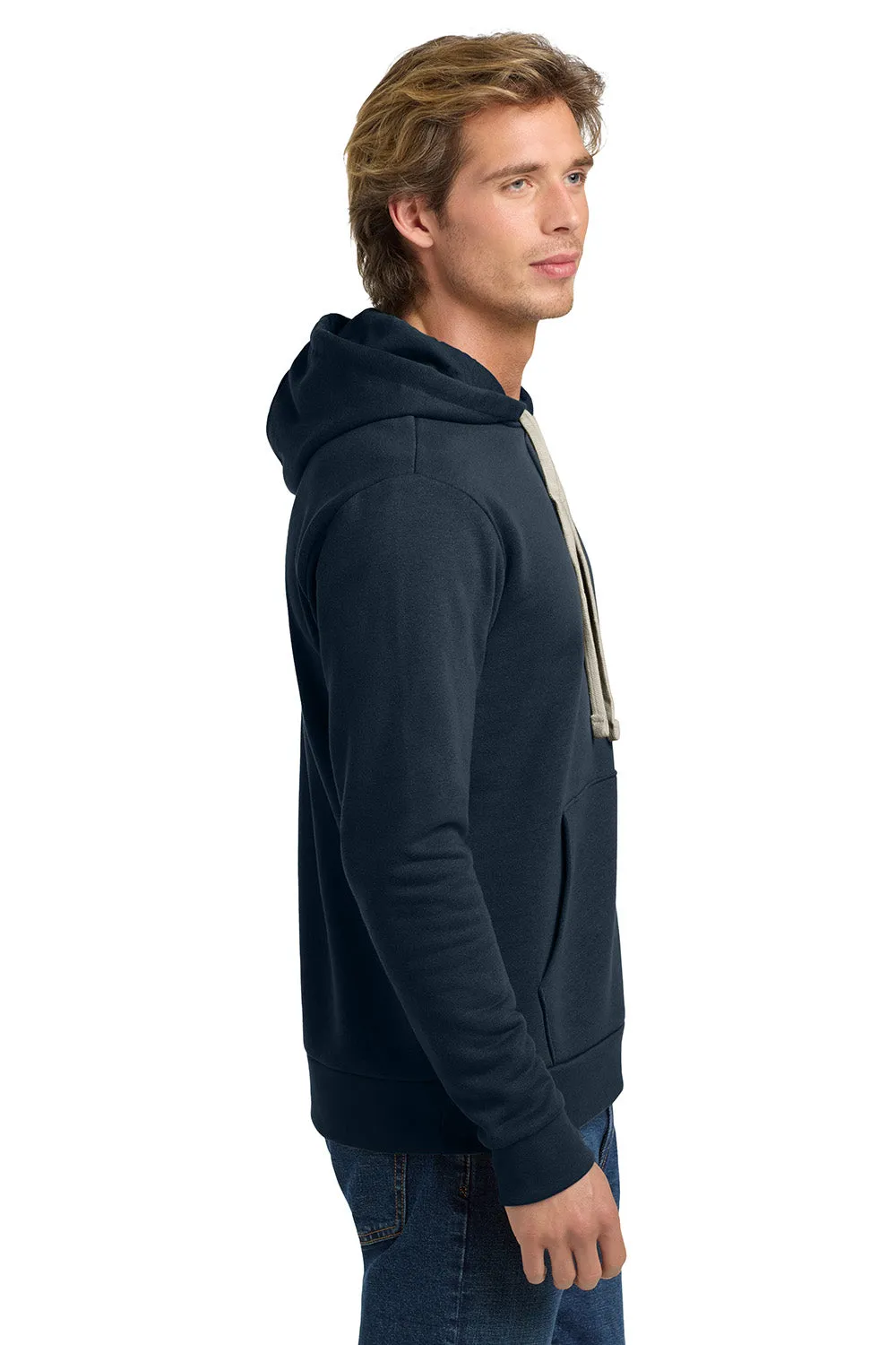 Next Level Mens Fleece Hooded Sweatshirt Hoodie w/ Pouch Pocket - Midnight Navy Blue