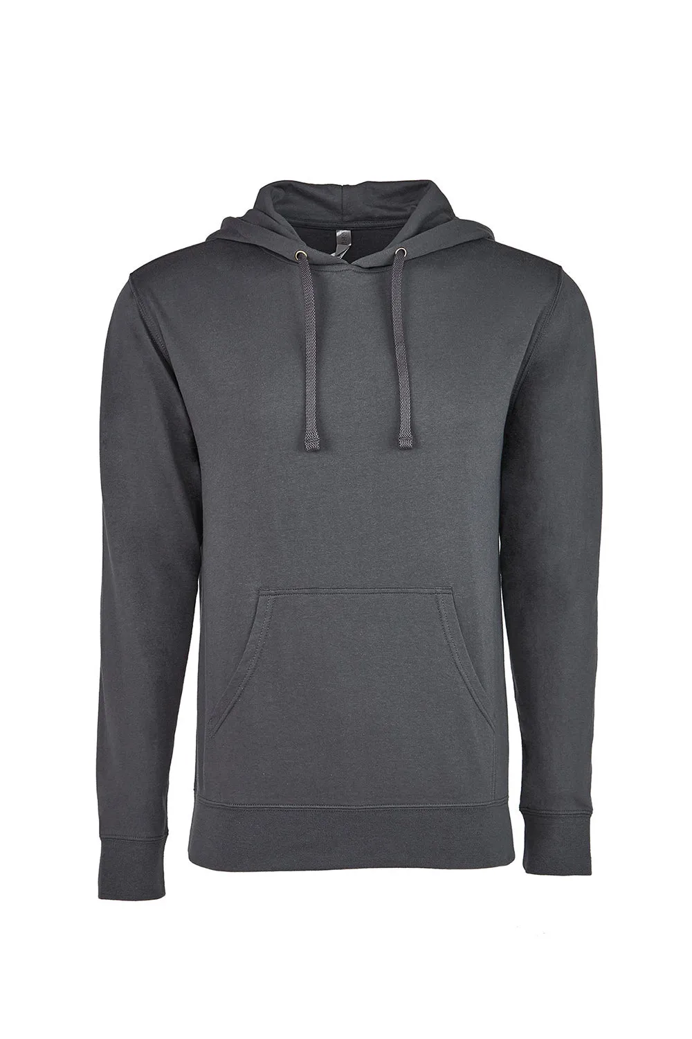 Next Level Mens French Terry Fleece Hooded Sweatshirt Hoodie w/ Pouch Pocket - Heavy Metal Grey