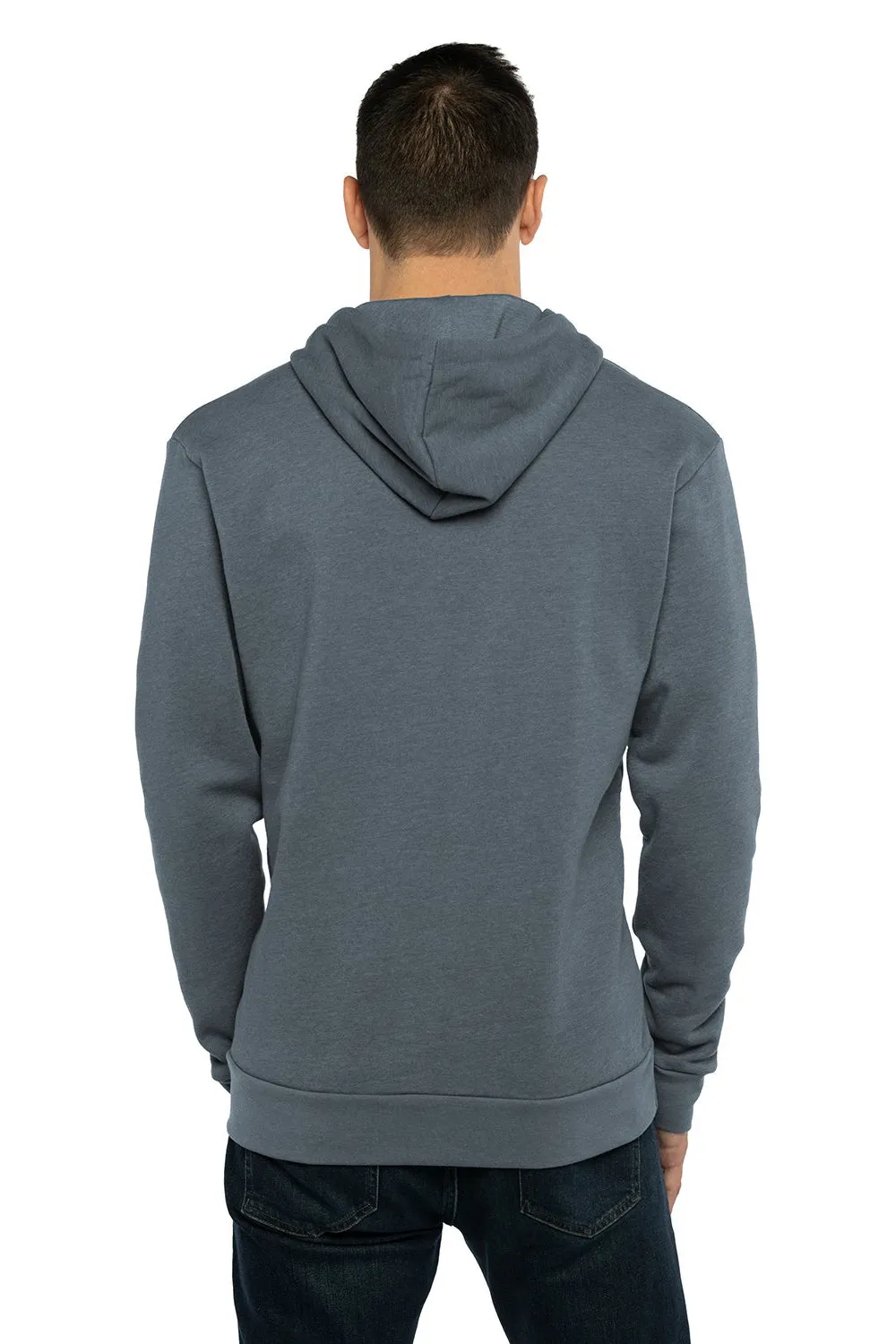 Next Level Mens Malibu Hooded Sweatshirt Hoodie w/ Pouch Pocket - Heather Slate Blue