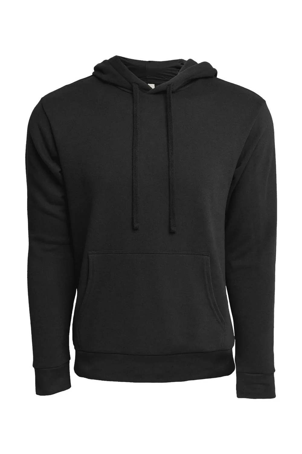 Next Level Mens Sueded French Terry Hooded Sweatshirt Hoodie w/ Pouch Pocket - Black